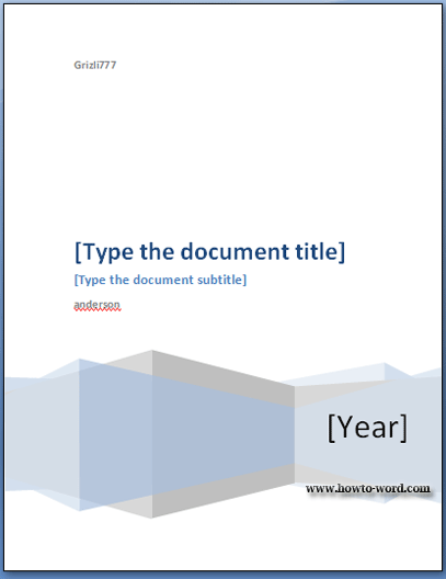 cover page for word