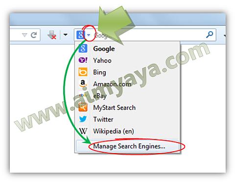 Gambar: Mengatur Search Engine di Mozilla Firefox