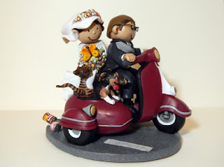 orme magiche cake topper cartoon scultura torta nuziale decorazione sposini sposi fatte a mano scolpite modellini
