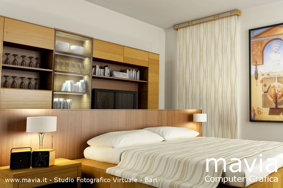 Arredamento di interni: modelli 3d interni camera da letto ... Camera da letto moderna con camino