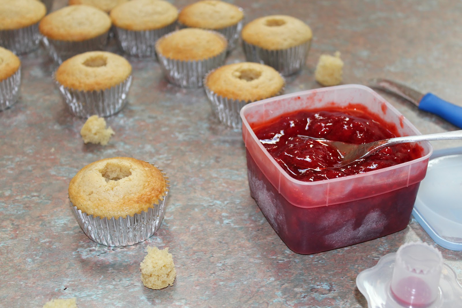 strawberry jam filled cupcakes recipe