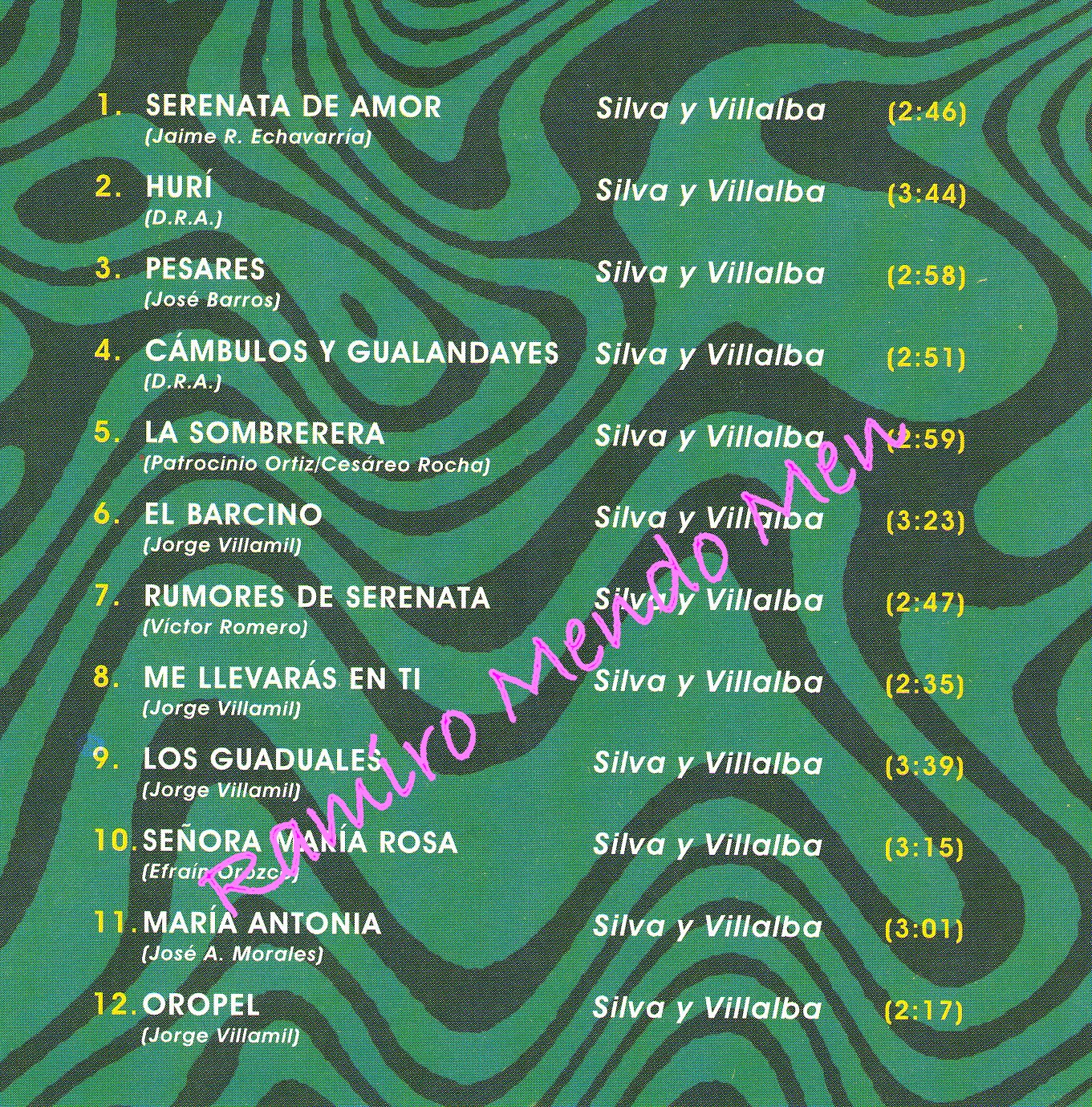 MELODIAS DE COLOMBIA SILVA & VILLALBA EL ALMA DE COLOMBIA