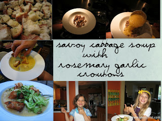 Layered Savoy Soup w/ Rosemary Garlic Croutons | copyright The Not So Cheesy Kitchen 2013