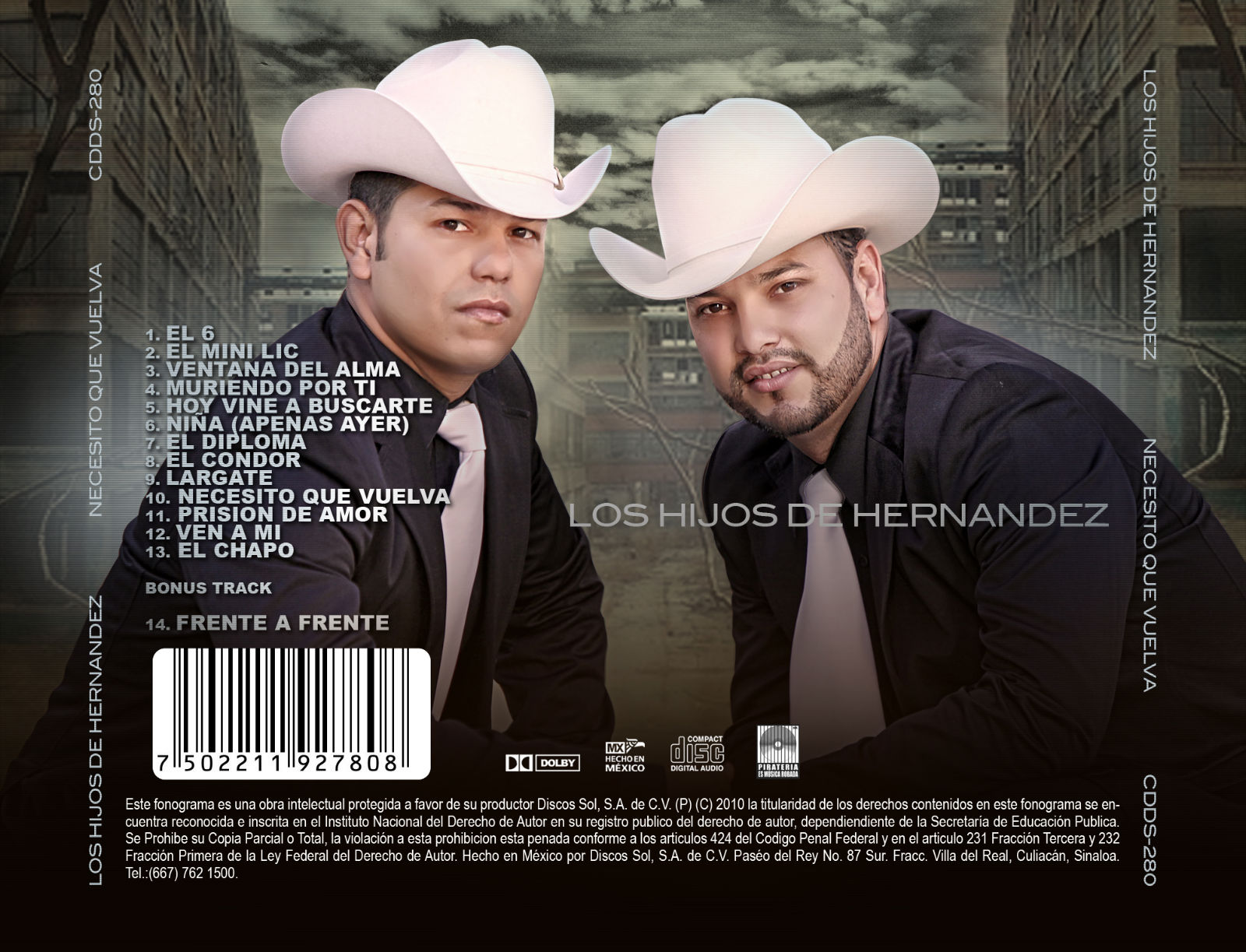 Corridos Chinola: Los Hijos De Hernandez - Necesito Que Vuelvas (Disco
