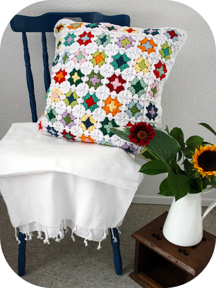 granny square pillow case