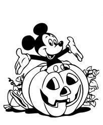 Calabaza de Halloween con Mickey Mouse para colorear - COLOREA TUS DIBUJOS