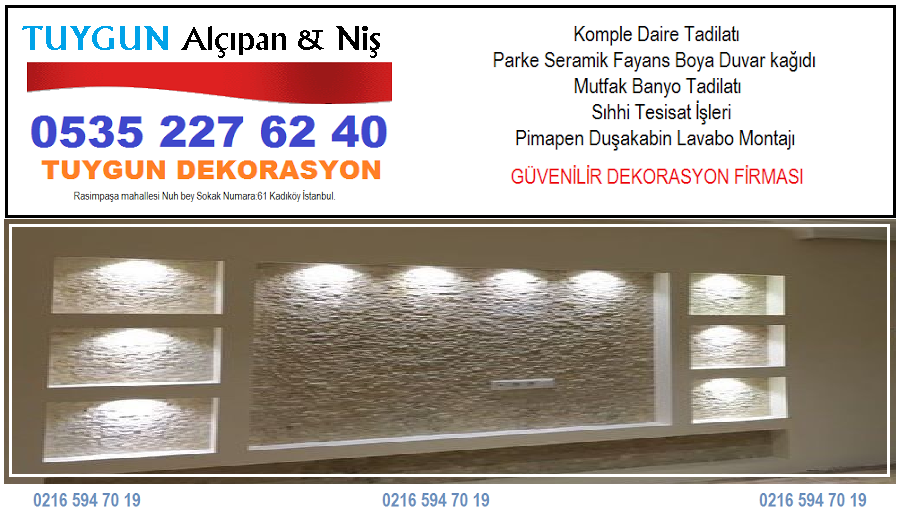 DUVARA NİŞ YAPIMI 0535 227 ALÇIPAN TV ÜNİTESİ ALÇI TAVAN YAPANLAR NİŞ FİYATLARI MODELLERİ İSTANBUL