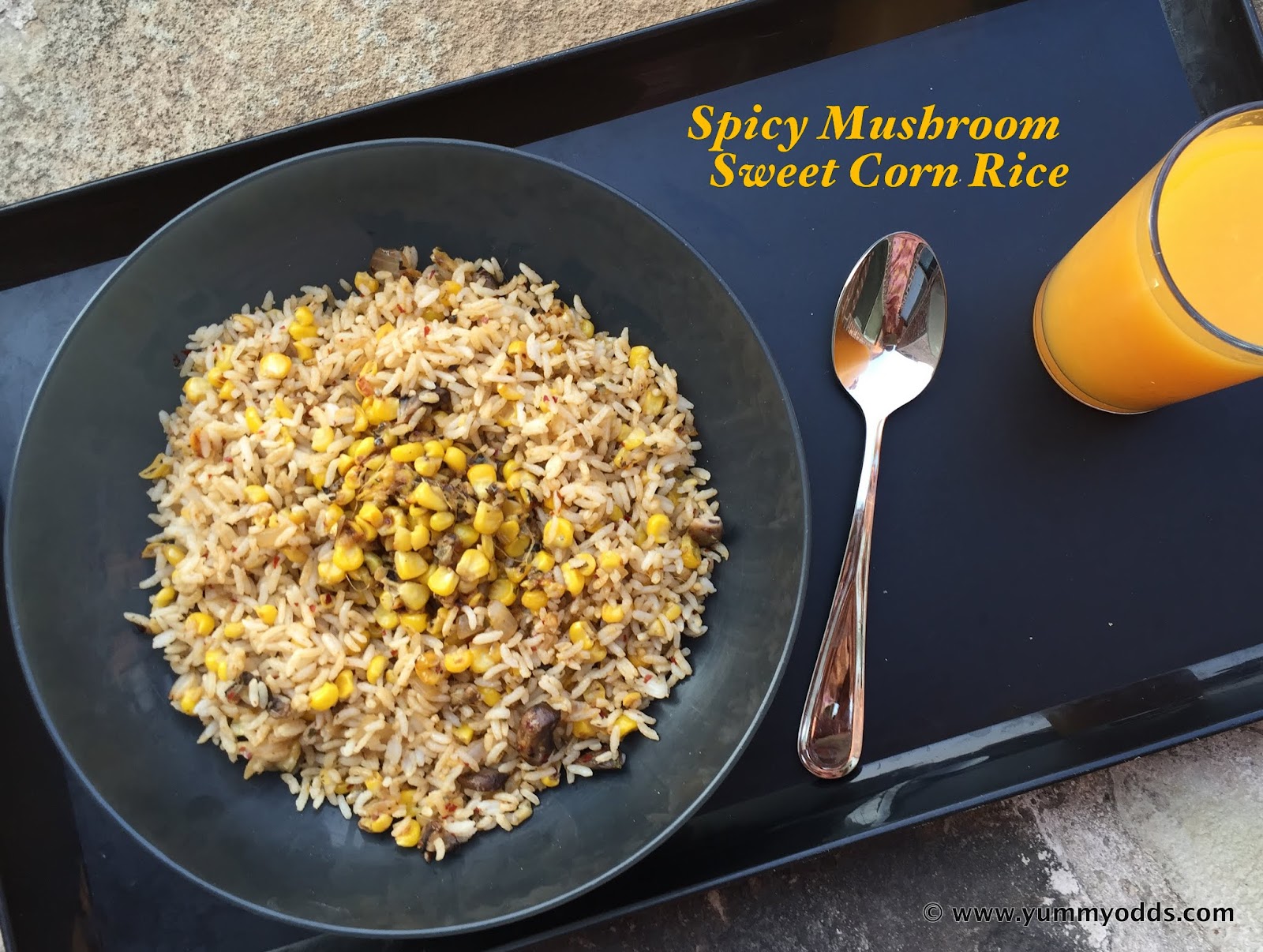 Yum! Yum! Yum! Spicy Mushroom and Sweet Corn Rice Lunch Box Recipes