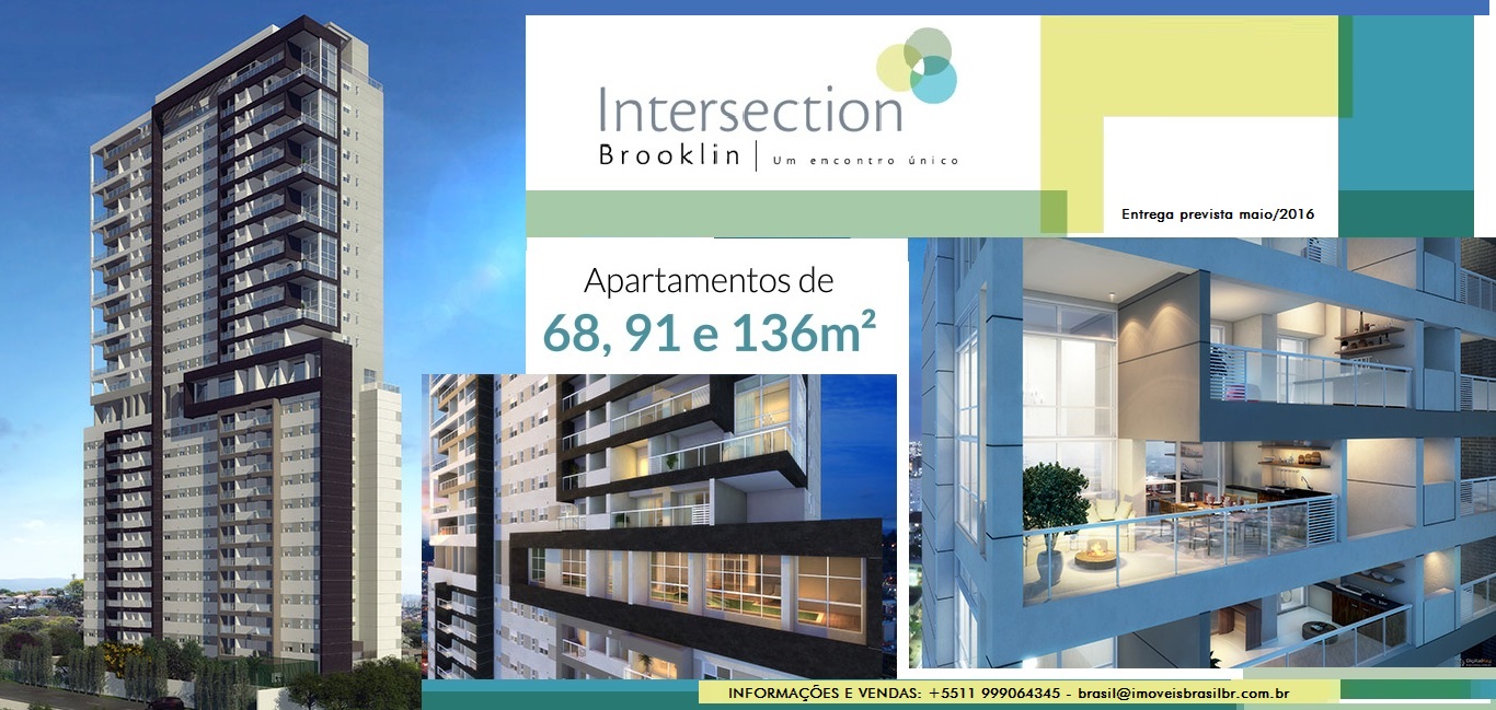 INTERSECTION Brooklin - Apartamentos de 2 e 3 dormitórios, de 68, 91 e 136m². Brooklin-São Paulo-SP
