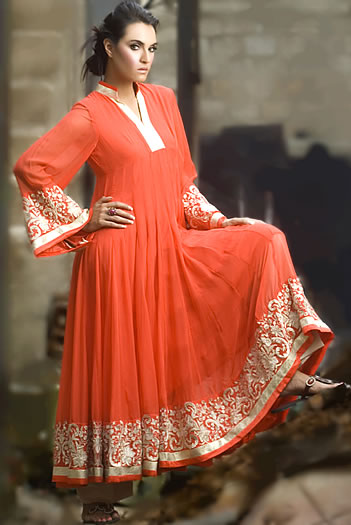 long anarkali frocks