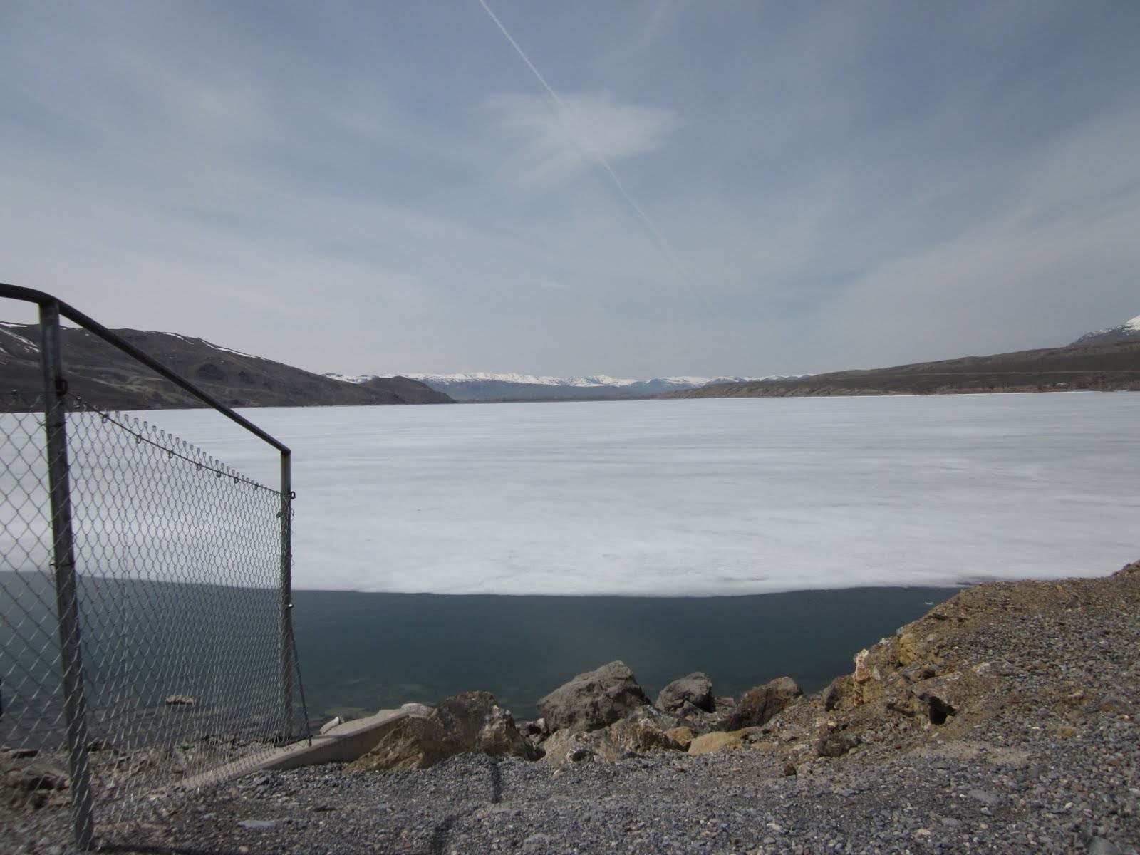 Mackay, Idaho 83251 Mackay Dam still mostly iced over April 24 2011