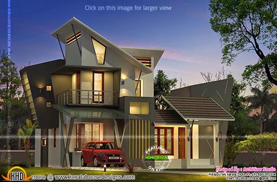 Home night view rendering Home night view rendering