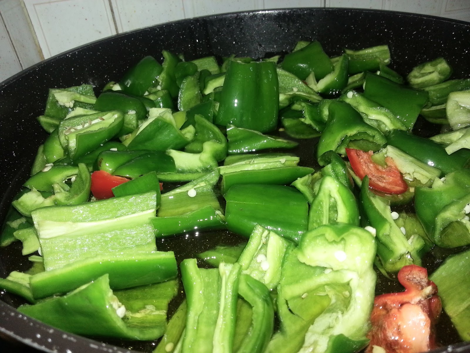 Momzcuisine Pan Fried Bell Peppers with Tomatoes