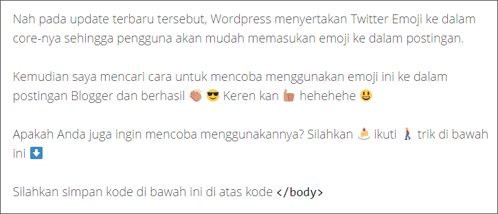 Cara Menggunakan Twitter Emoji Di Postingan Blogger Cara Menggunakan Twitter Emoji Di Postingan Blogger