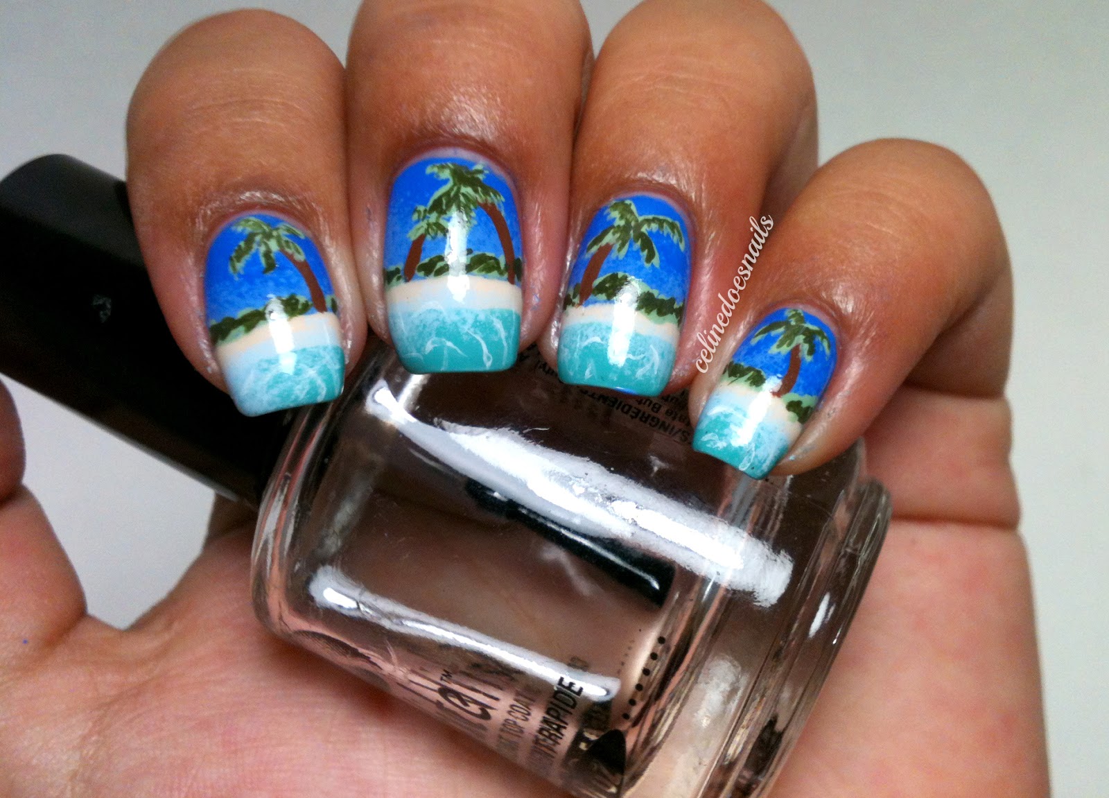 Olivia Ellen Tropical Palm Tree Nail Art by Celine Guest Post