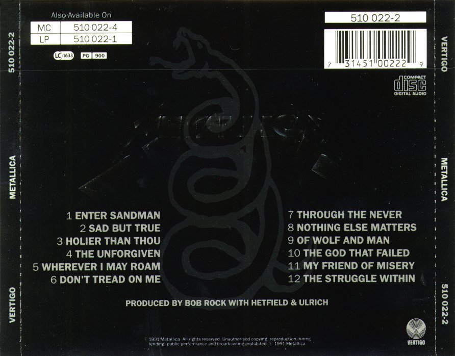 Metallica Black Album