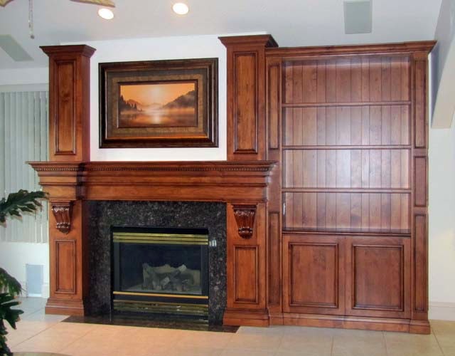 Fireplace Mantel and Bookcase Designs picture