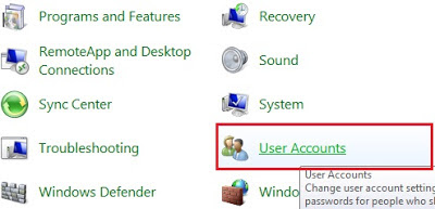 User Acounts User Acounts