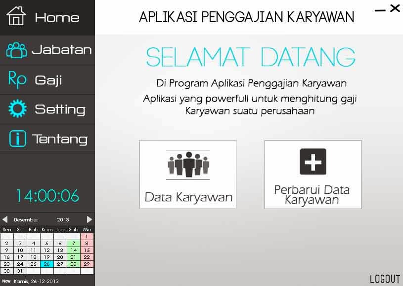 Tampilan Menu Utama Admin Tampilan Menu Utama Admin