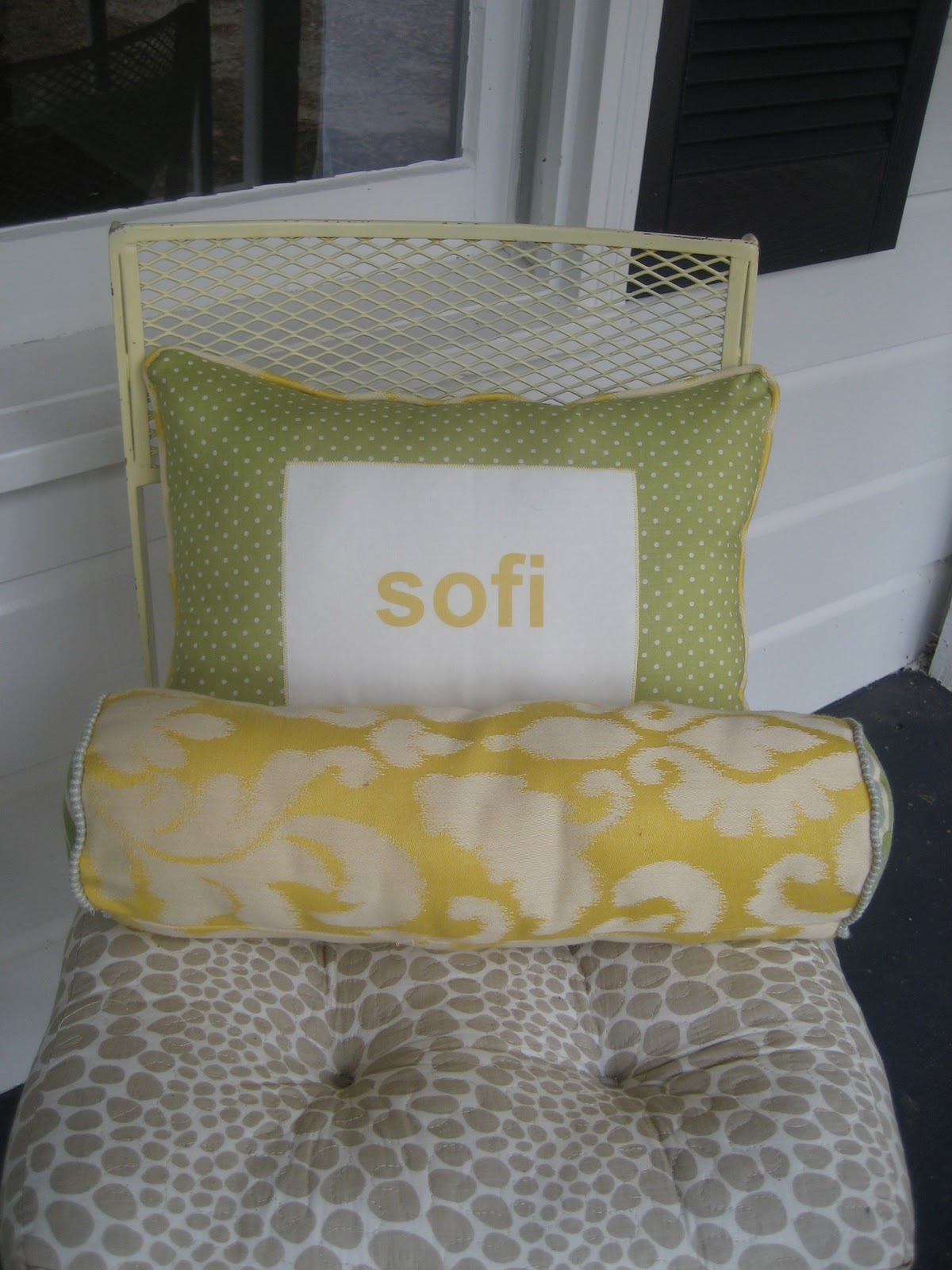 GraceAdkinsDesigns Yellow and Green Personalized Pillow