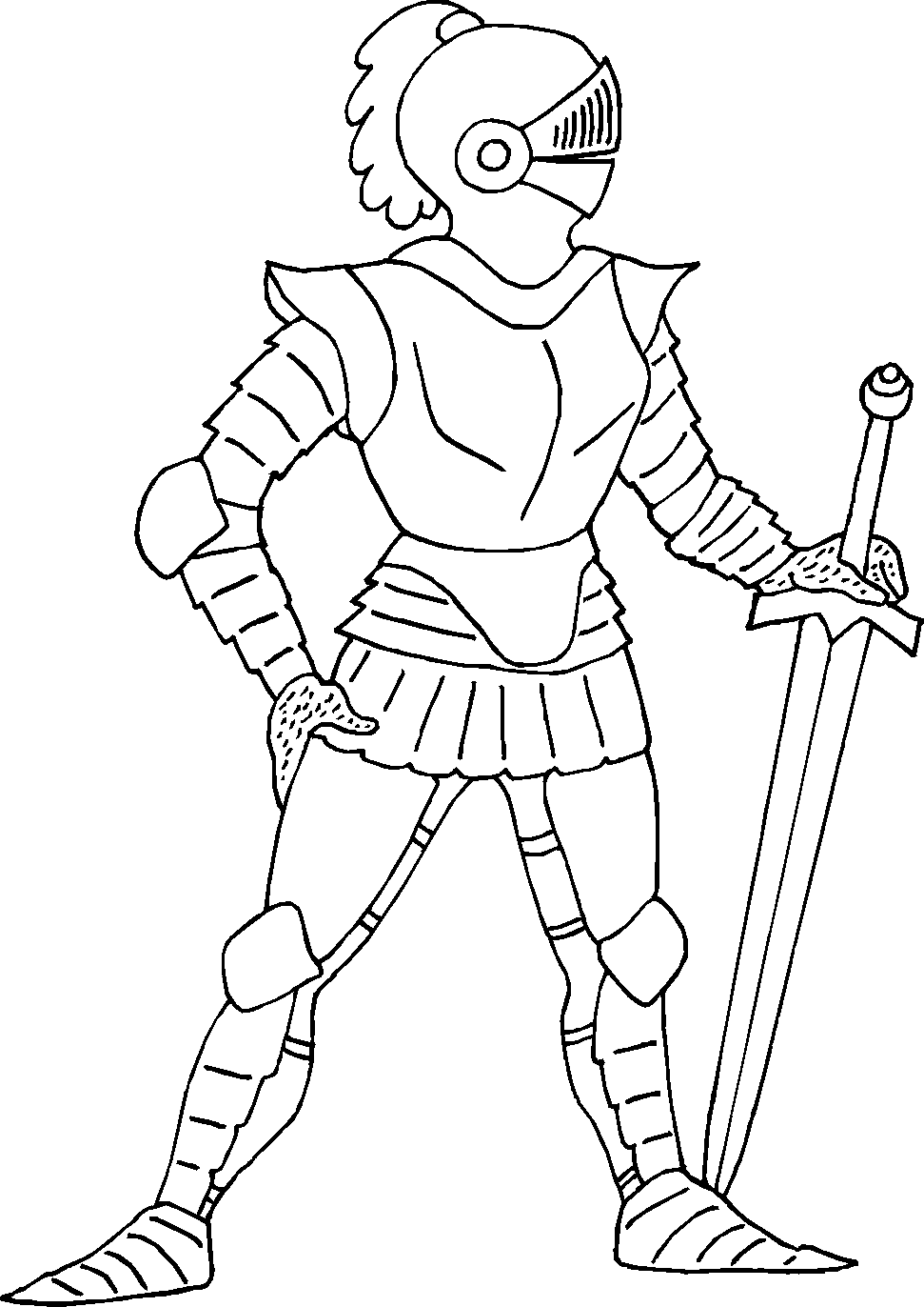 Free coloring pages of knight