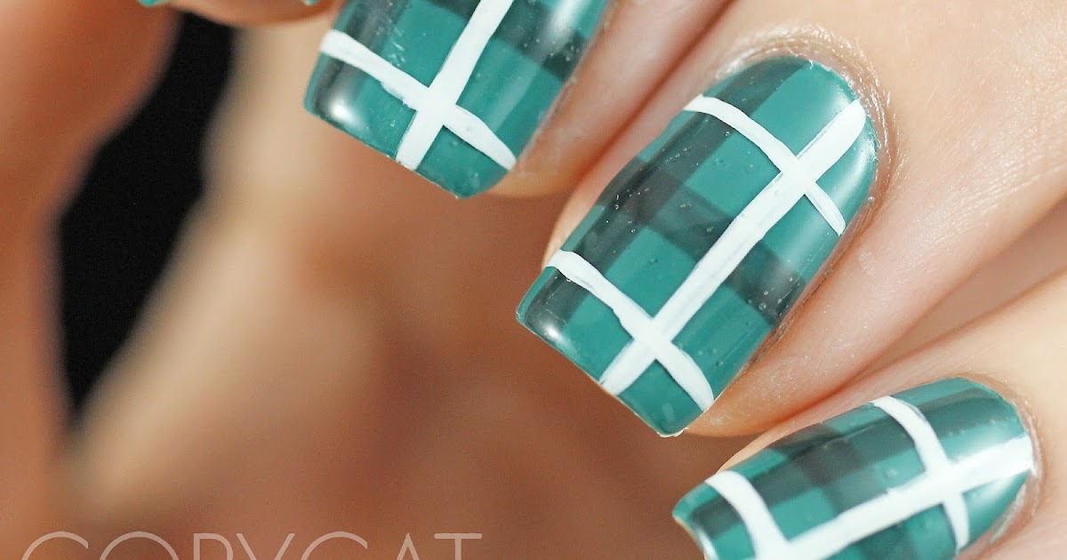 4. Teal and Silver Striped Nail Design - wide 5