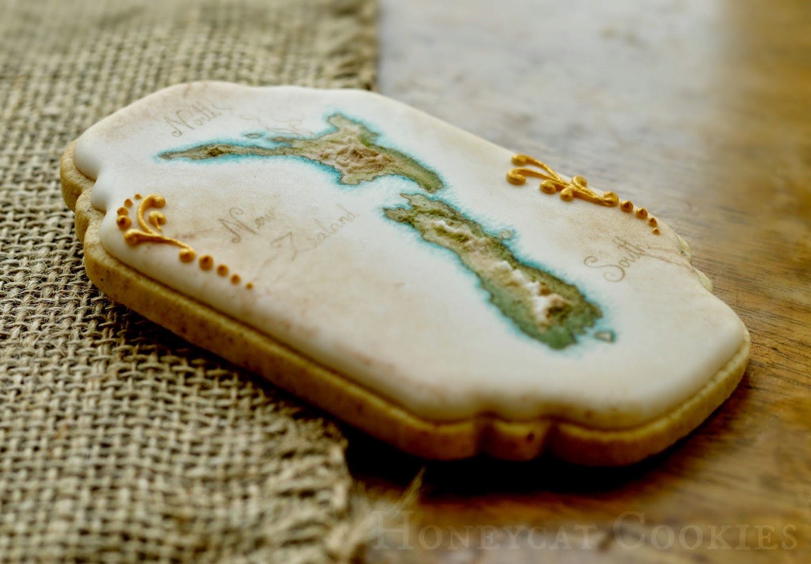 Honeycat Cookies Travel Cookie Set Vintage Map Tutorial