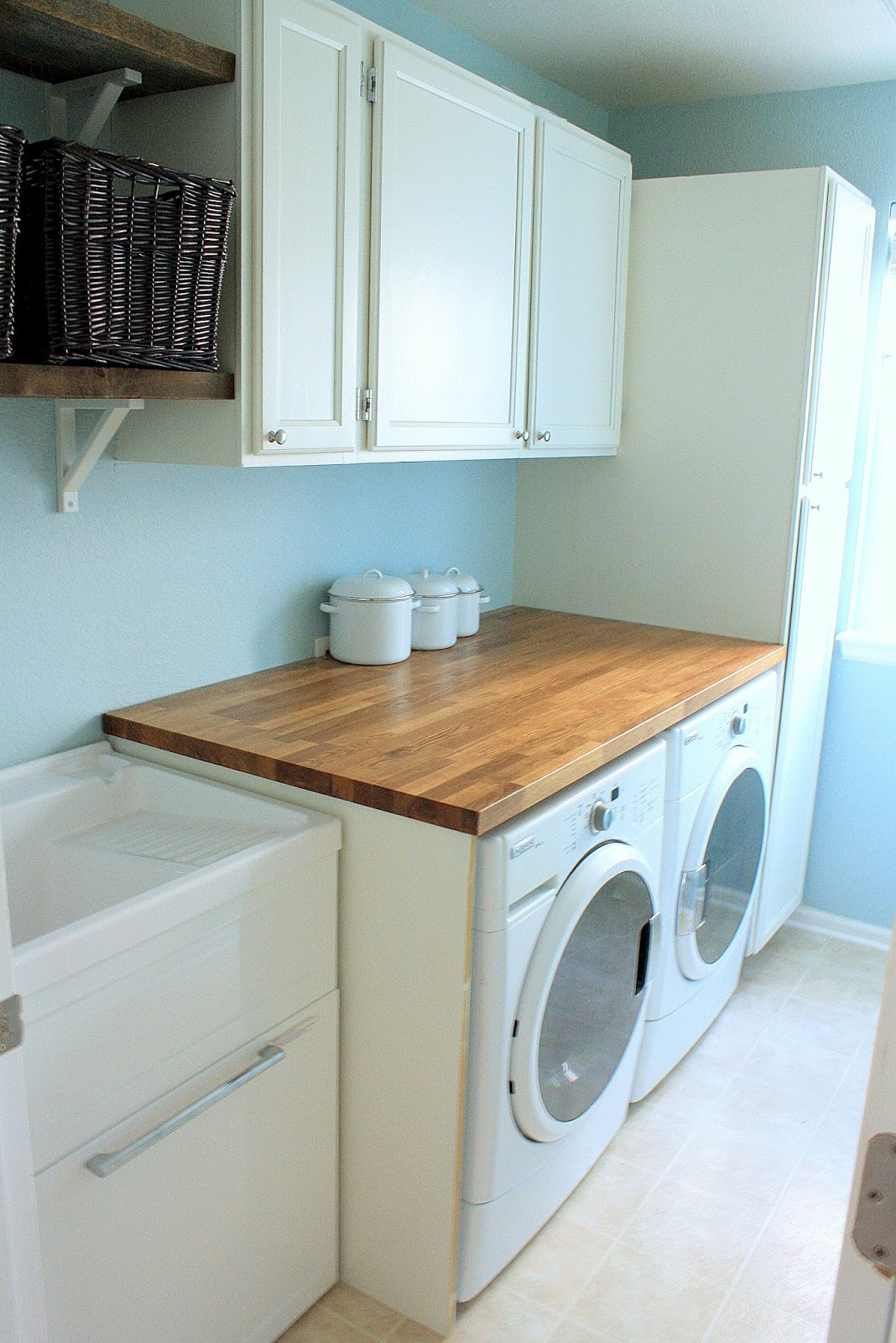 The ReStore cabinets, in Benjamin Moores Cloud Cover turned out great ...