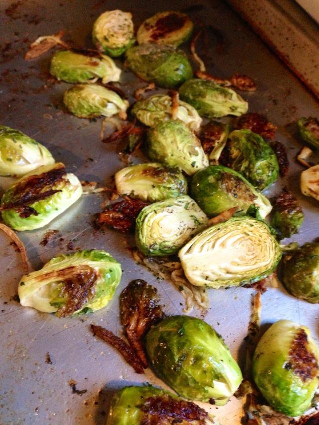 The Comforting Vegan Roasted Brussels Sprouts with Onions & Vegan Bacon
