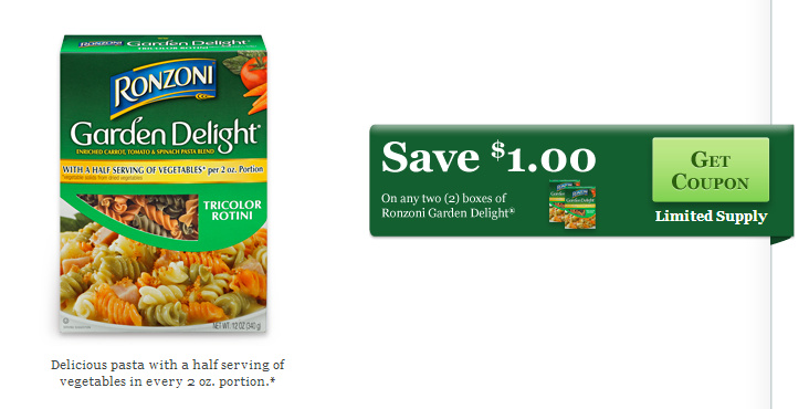 Ronzoni pasta coupons