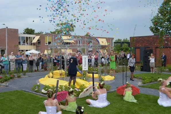 Queen Maxima of The Netherlands attends the official opening of the new nursing center 's Hamrik in Nieuwolda,