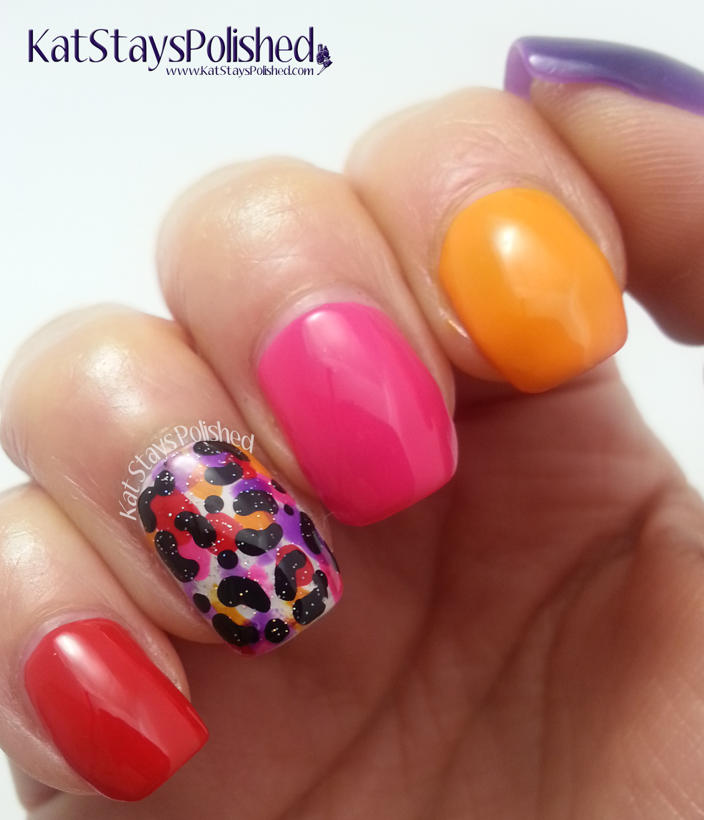 Colorful Leopard Accent Mani | | Frankly Chat | Kat Stays Polished