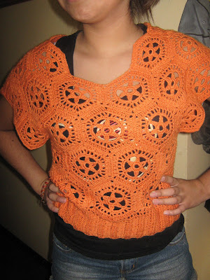 Polera de hexágonos a crochet