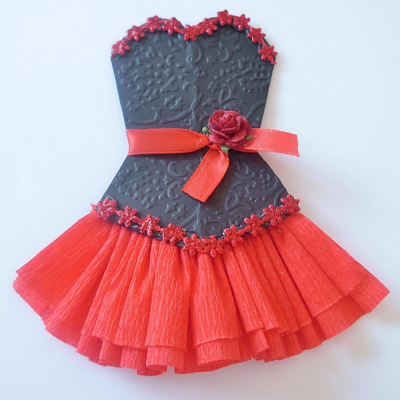 Sandy's Creations in Clay Paper Dresses Beautiful Greeting Card/Scrapbook Embellishments