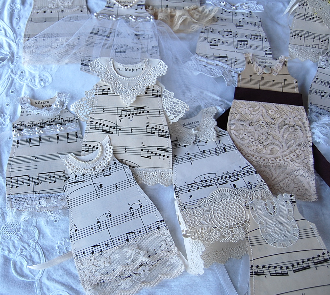 Saltbox Treasures Sheet Music Paper Wedding Dresses