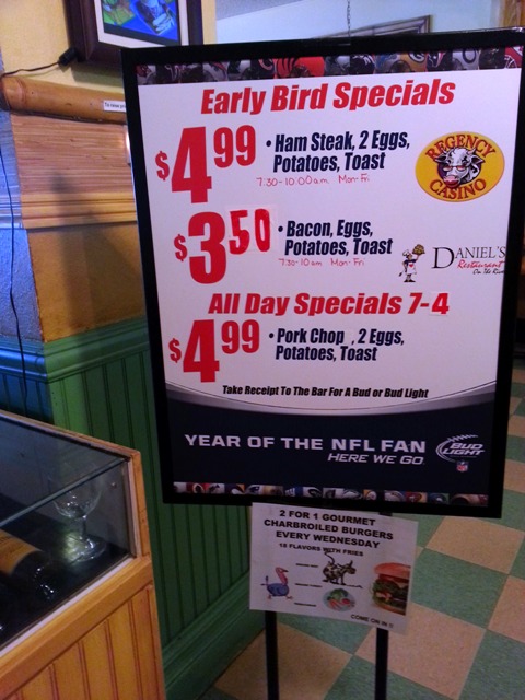 Casino breakfast specials