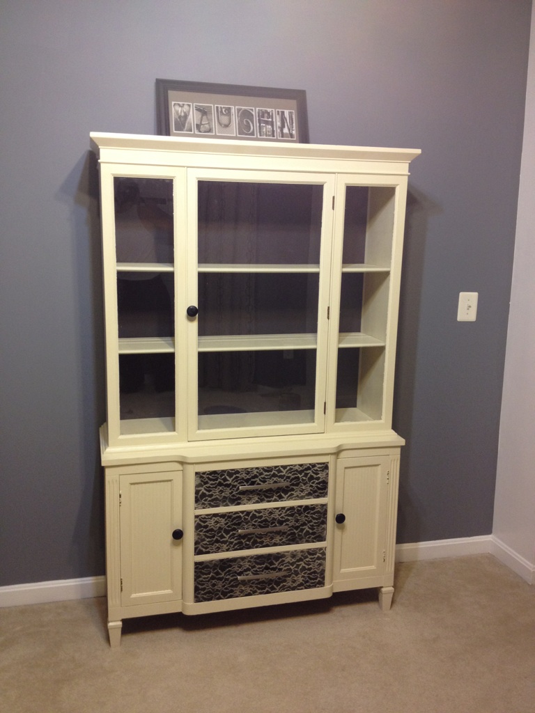Our Pinteresting Family China Cabinet Project With Lace Features