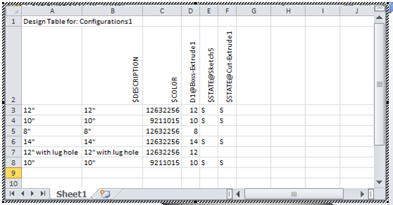Design Table Solidworks select the limitdistance1 and close the design table if you now rmb on the design table and select edit table We Dont Need Two Configurations Named 10 So Lets Rename Column A And B To 16 We Will Then Go Into Column D And Change The Value To 16 Design Table Solidworks design table with massmp4 youtube We Dont Need Two Configurations Named 10 So Lets Rename Column A And B To 16 We Will Then Go Into Column D And Change The Value To 16