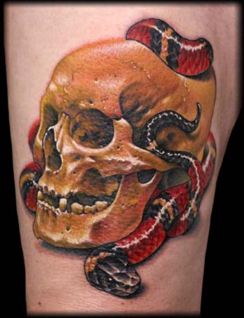 Can be combined with the snake tattoo designs such as tattoo skulls