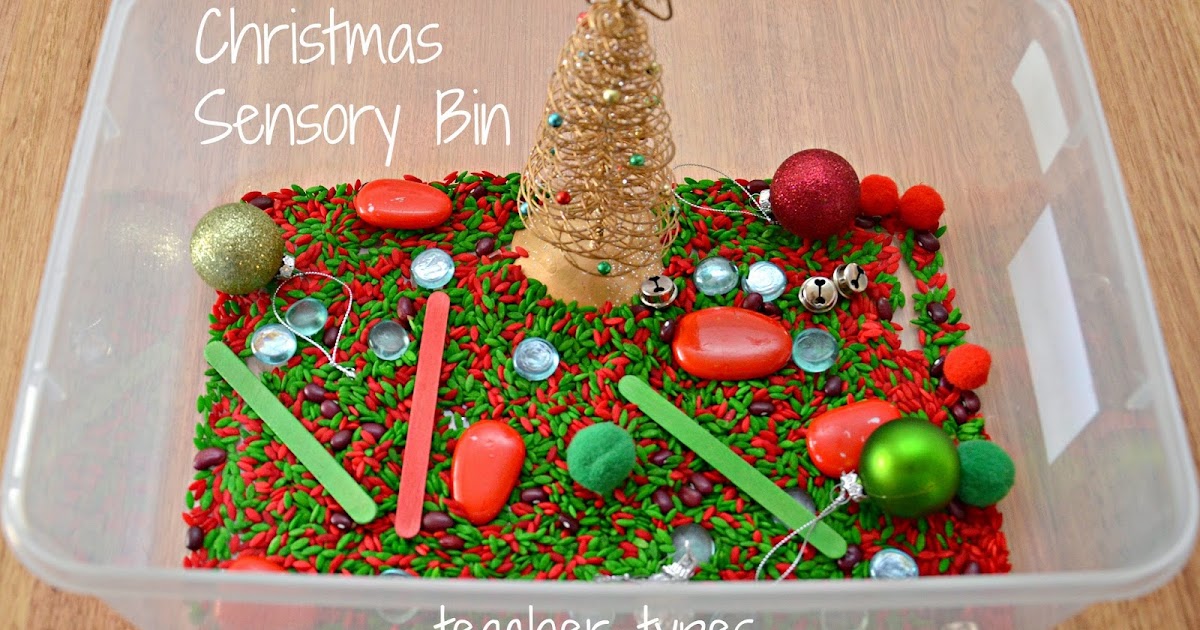 Christmas Pom Pom Sensory Bin - Happy Toddler Playtime