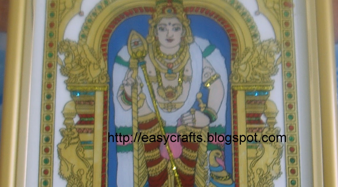 Easy Crafts - Explore your creativity: Tanjore glass painting - Lord Muruga