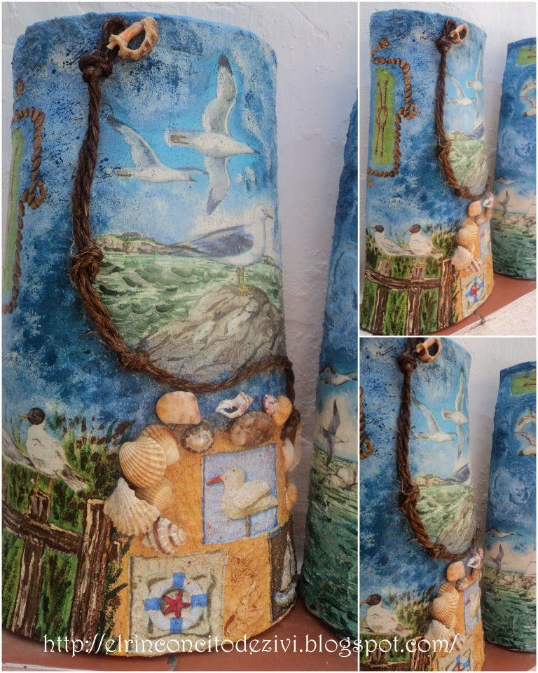 El rinconcito de zivi: mi segunda teja, tejas decoradas con decoupage