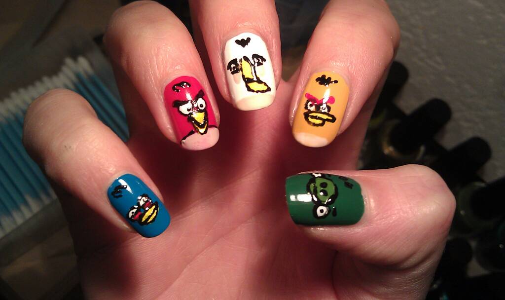 Awesome Nail Art Angry Birds Awesome Nail Art Angry Birds