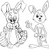 Desenho de coelho da Páscoa para colorir. Animais