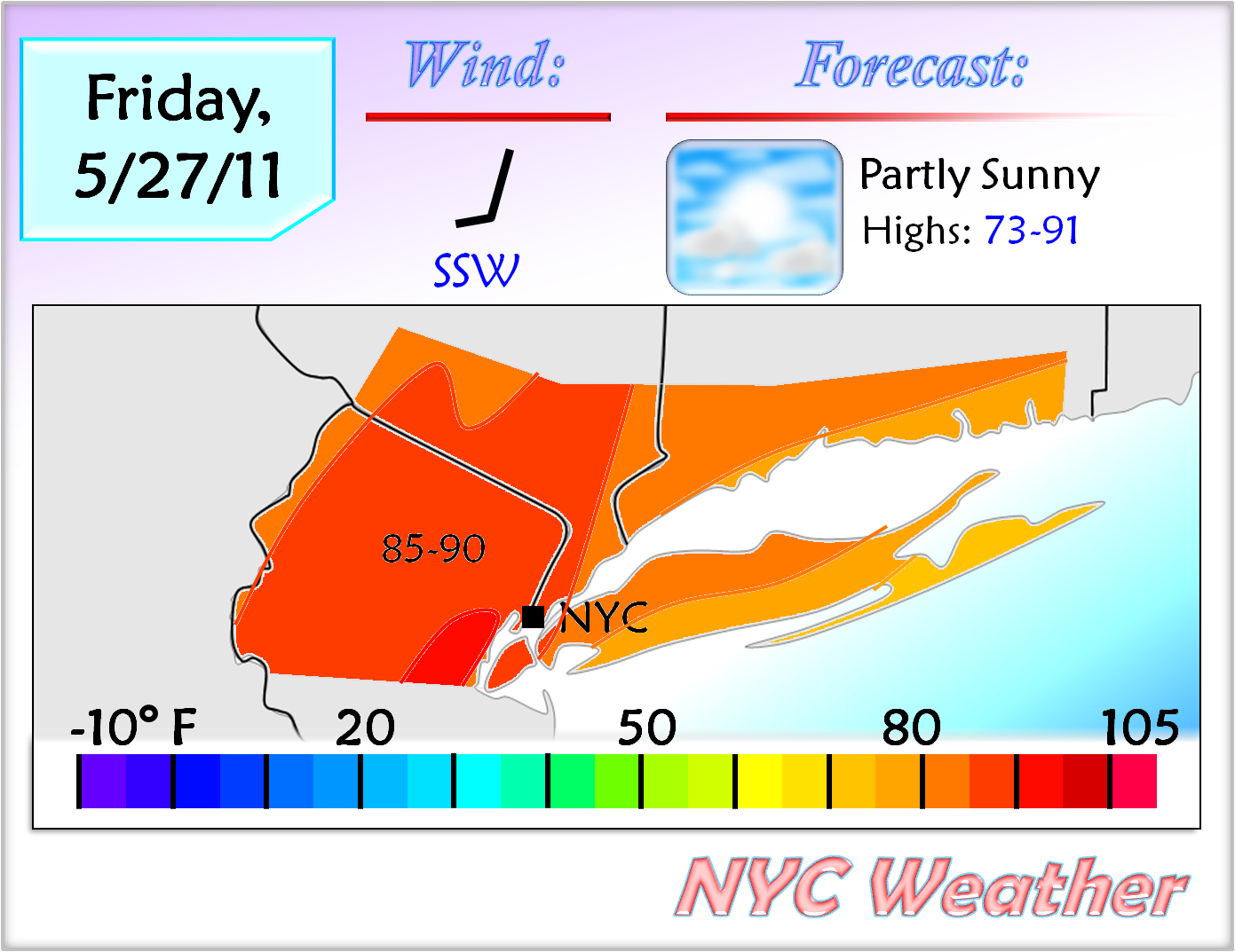 NYC Area Weather May 26, 2011 90+ Degrees Next Week