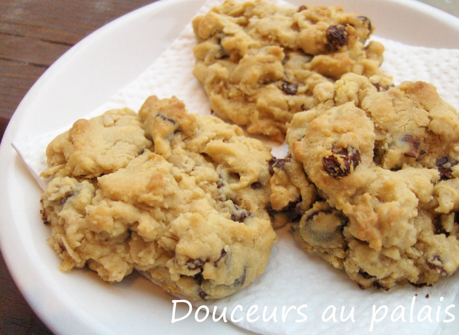 Biscuits au beurre d'arachides, au chocolat et aux raisins ou la