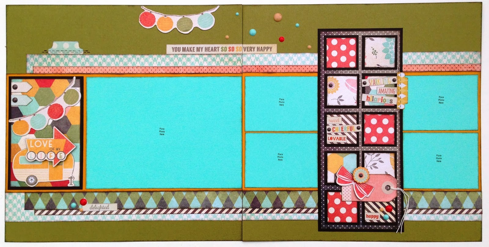 Paper Candie Designs First Scrap Addicts Class; Happy Go Lucky Layout