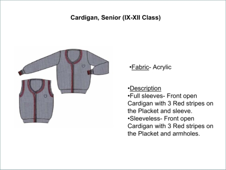 KV New Uniform Winter Cardigan For Senior Class IX-XII