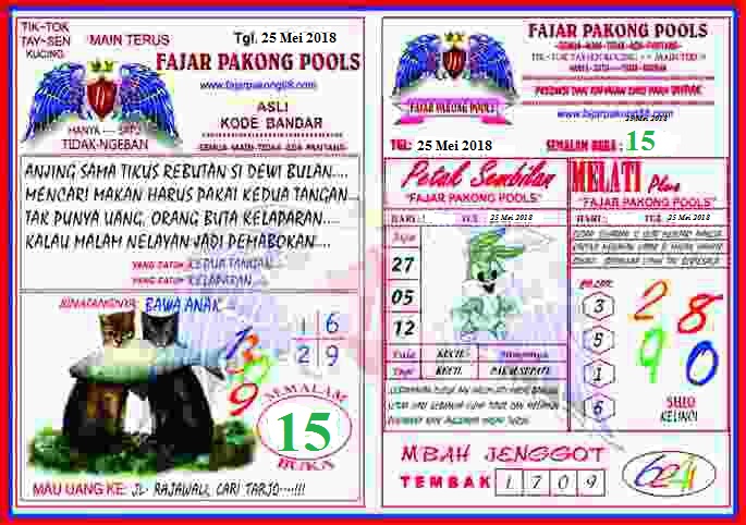 Hasil Pengeluaran Nomor Indonesian Pools Kode Syair Fajar Pakong 26 Mei 2018