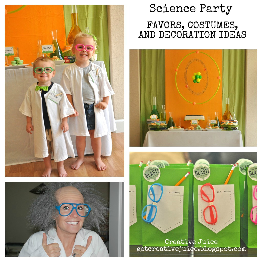 Creative Juice {science party} FAVORS & DECORATIONS & COSTUMES